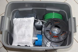 Using a plastic bin with a lid and a large 1-2kg bag of dessicant is an example of a good PETG filament storage solution